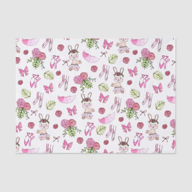 Papier Mousseline Bunny Ballerina en Aquarelle (Recto)