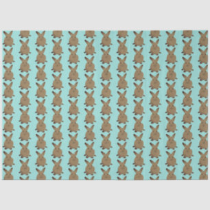 Papier Mousseline Bunny de Pâques turquoise et Brown