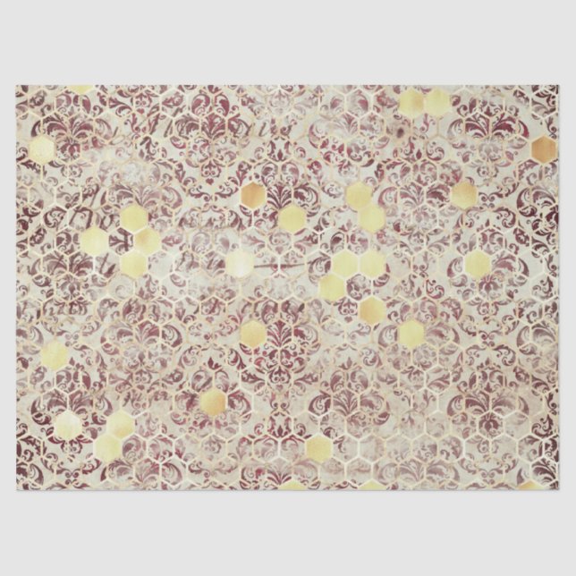 Papier Mousseline Burgundy Bee Series Design Ten (Recto)