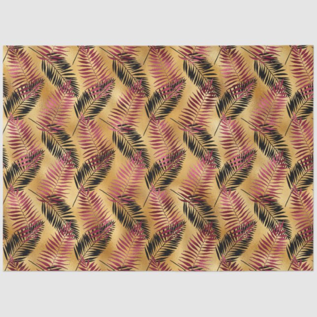 Papier Mousseline Burgundy et Gold Tiger Series Design 5 (Recto)