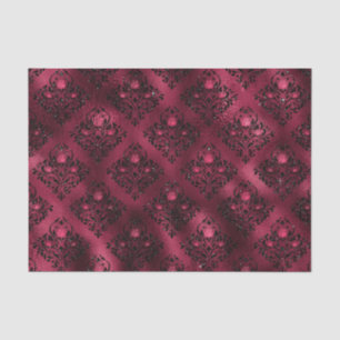 Papier Mousseline Burgundy Glam Foil Parties scintillant Damask