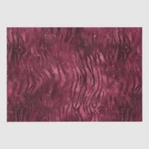 Papier Mousseline Burgundy Red Zebra Print