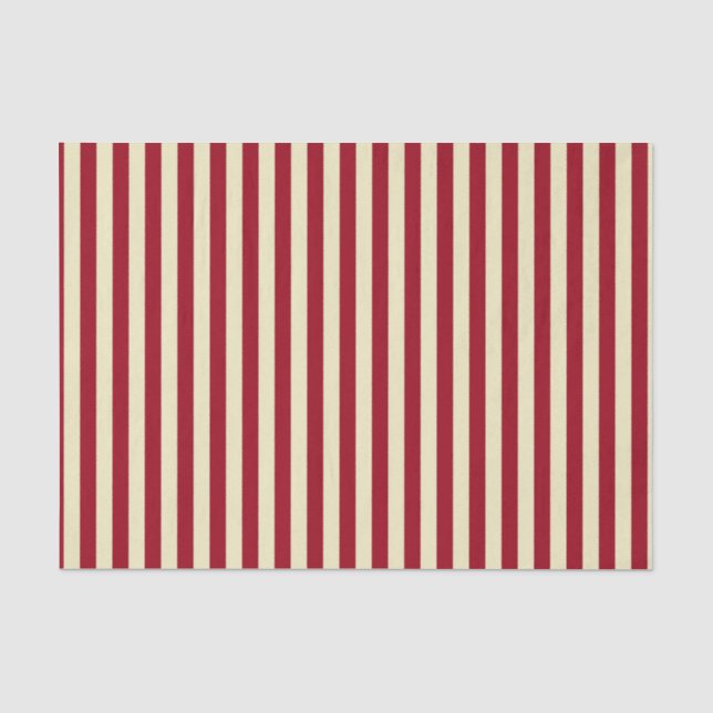 Papier Mousseline Burgundy verticale et rayures de crème (Recto)
