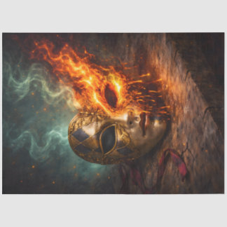 Papier Mousseline Burning Venetian Mask Decoupage