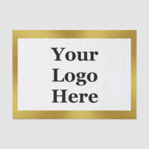 Papier Mousseline Business Gold et White Élégant votre logo ici