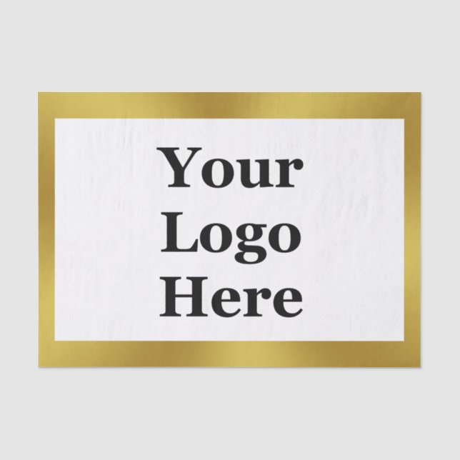 Papier Mousseline Business Gold et White Élégant votre logo ici (Recto)