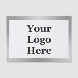 Papier Mousseline Business Silver and White Élégant votre logo ici