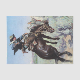 Papier Mousseline « Busting a Bronco » par W Herbert Dunton