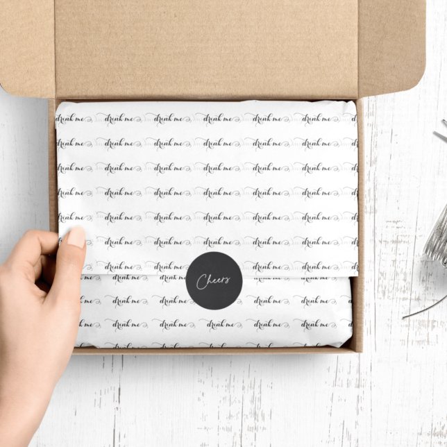 Papier Mousseline Buvez-moi Élégant Script papier de tissu (Créateur téléchargé)