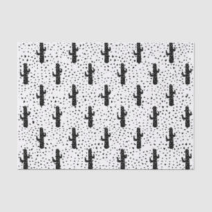 Papier Mousseline Cactus et triangle modernes noirs et blancs Geo
