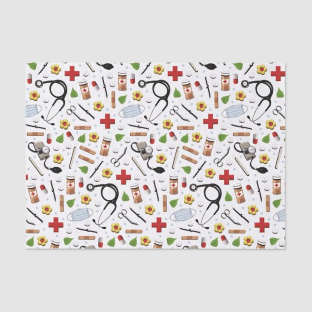 Papier Mousseline Cadeau à thème Médicale (Recto)