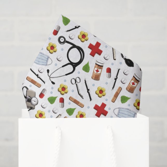 Papier Mousseline Cadeau à thème Médicale (Sac cadeau)