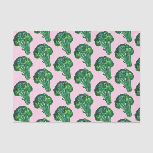 Papier Mousseline Cadeau Aquarelle Big Broccoli (Recto)
