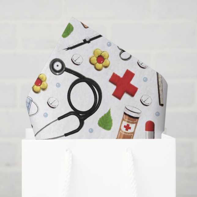 Papier Mousseline Cadeau de médecin ou d'infirmière (Sac cadeau)