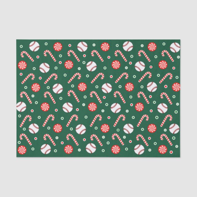 Papier Mousseline Cadeau de Noël de baseball (Recto)
