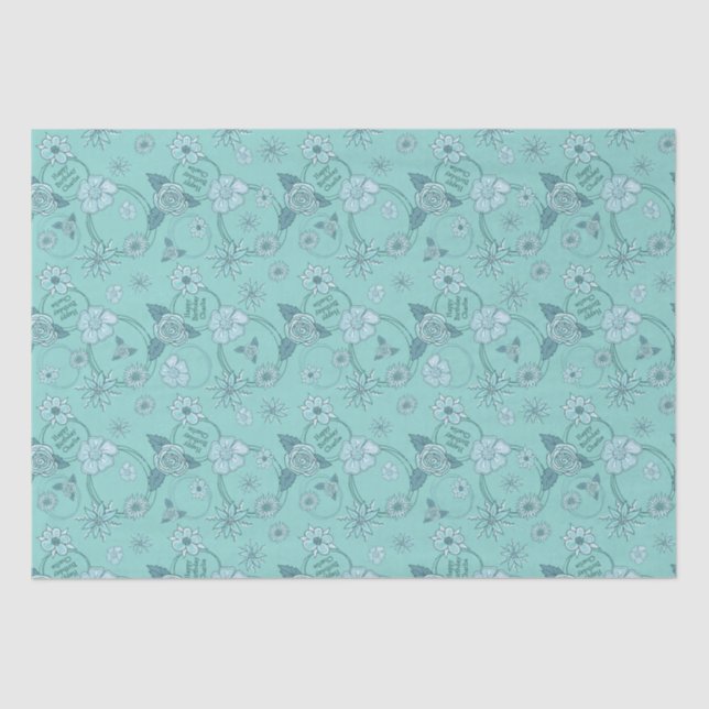 Papier Mousseline Cadeau Fleur sauvage personnalisé (Recto)