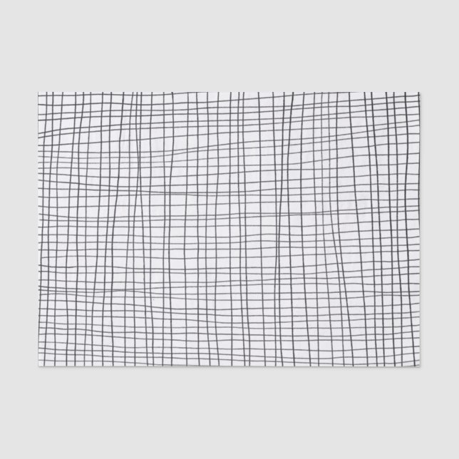 Papier Mousseline Cadeau Motif de grille de lignes dessinées à la ma (Recto)