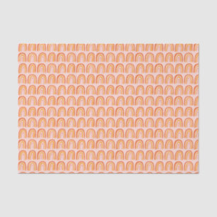 Papier Mousseline Cadeau Motif rose orange arc-en-ciel