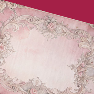 Papier Mousseline Cadre antique découpage grunge rose