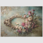 Cadre ovale de colibri éthéré baroque et floral