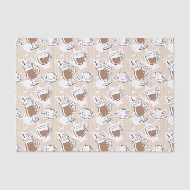 Papier Mousseline Café, motif doux (Recto)