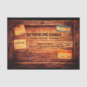 Papier Mousseline Caisse de Fret Steampunk en Bois FC3 Découpage