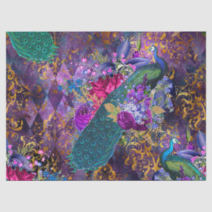 Papier Mousseline Calcaire et fleurs sur la page de découpage violet