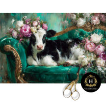 Calf Whimsical sur Emerald Sofa Decoupage