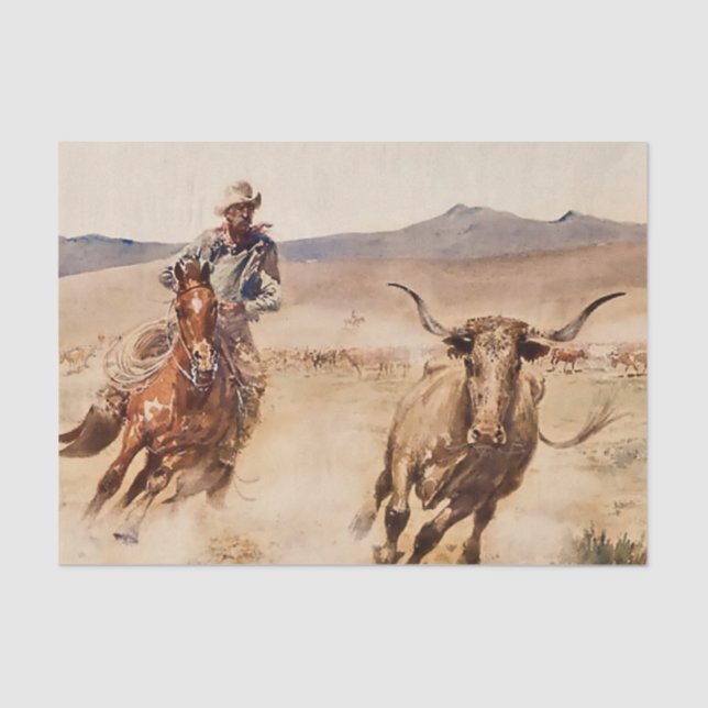 Papier Mousseline "California Vaquero" par Edward Borein (Recto)