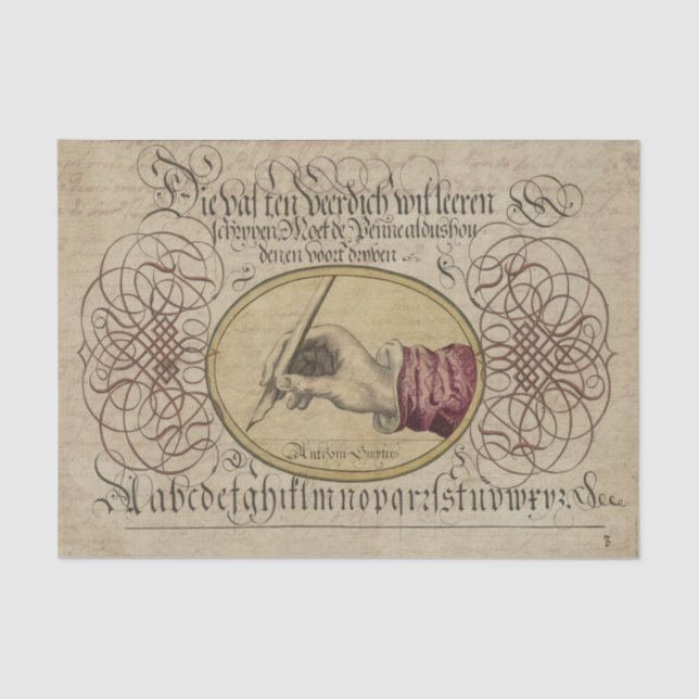 Papier Mousseline Calligraphie vintage (Recto)