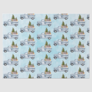 Papier Mousseline Camion de Noël avec de mignons animaux Motif