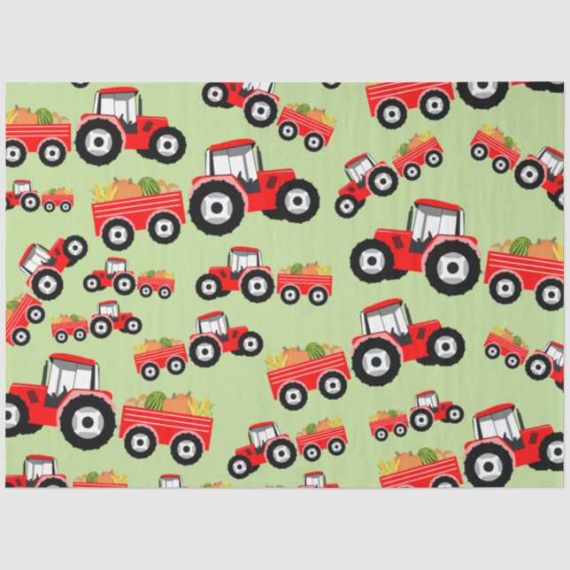 Papier Mousseline Camion rouge produit de la ferme (Recto)