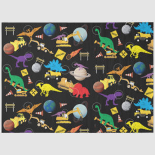 Papier Mousseline Camions de construction Astronaut Dinosaures dans 