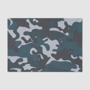 Papier Mousseline Camouflage bleu