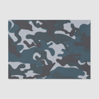 Papier Mousseline Camouflage bleu