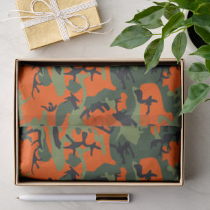 Papier Mousseline Camouflage orange et vert, Militaire, Armée