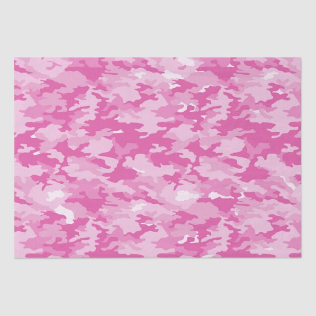 Papier Mousseline Camouflage rose et blanc Anniversaire (Recto)