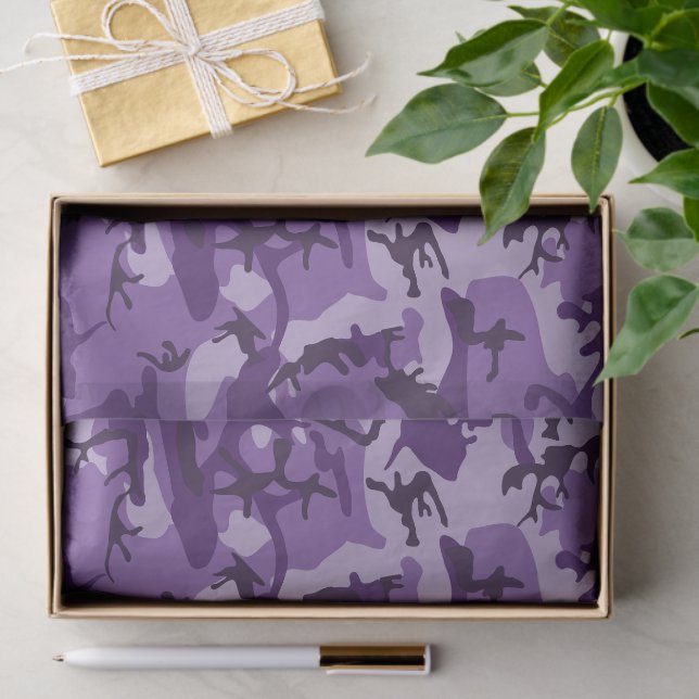 Papier Mousseline Camouflage violet, Armée (Cadeau)