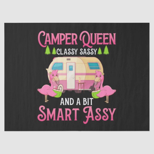 Papier Mousseline Camper Queen Classy Sassy Smart Drôle Femmes Fille (Recto)