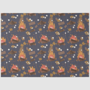 Papier Mousseline Camping Fire Outdoor Adventure & Marshmallows
