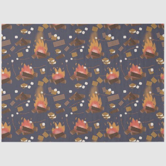 Papier Mousseline Camping Fire Outdoor Adventure & Marshmallows (Recto)