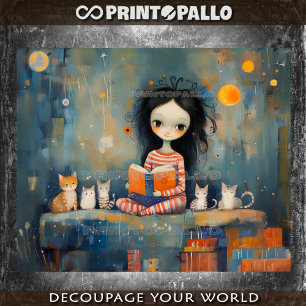 Papier Mousseline Canapé, chats et un livre : quoi d'autre ? - 