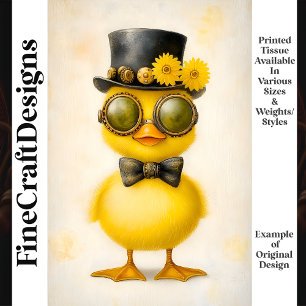 Papier Mousseline Canard Jaune Clair Emplumé Nœud Papillon K9 Découp