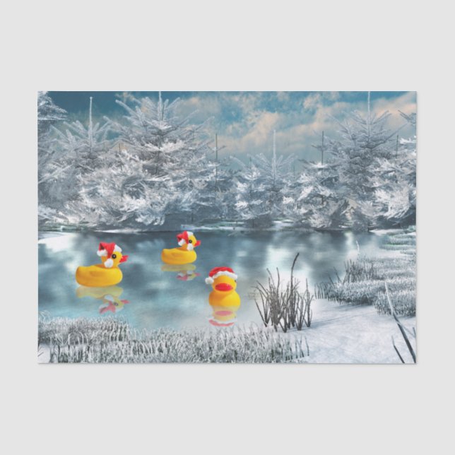 Papier Mousseline Canards de Noël (Recto)