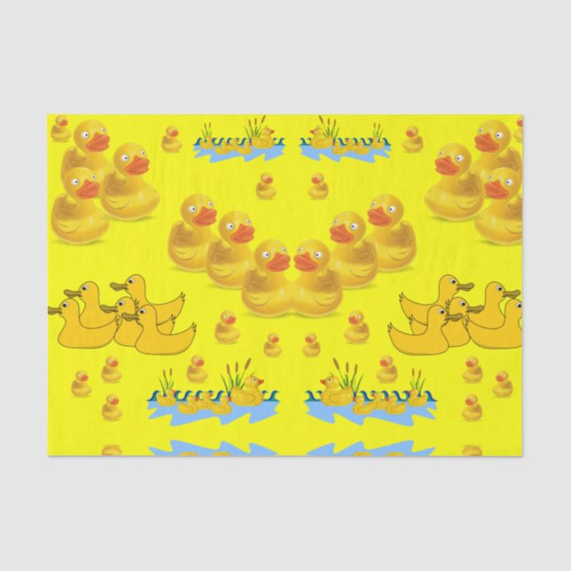 Papier Mousseline Canards jaunes en papier de tissu décoratif (Recto)