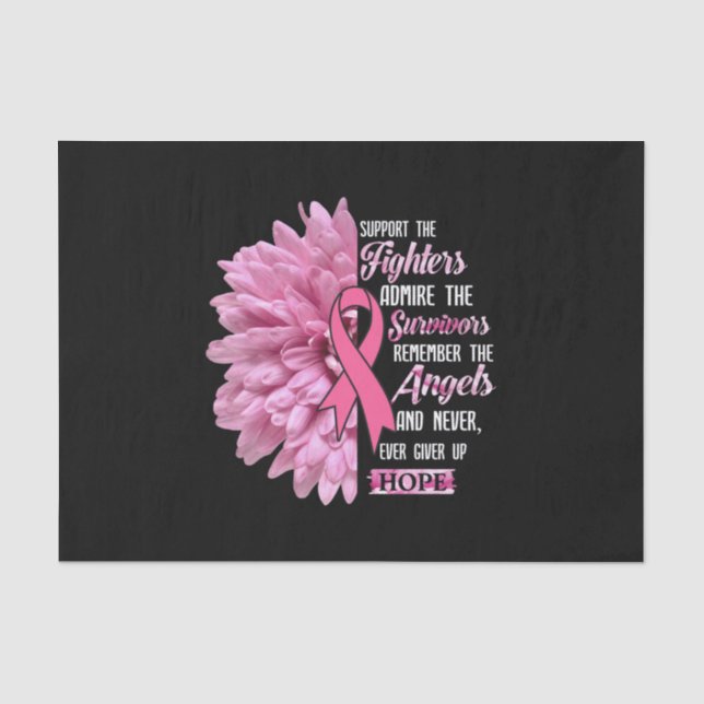 Papier Mousseline Cancer Du Sein Soutien Les Combattants Cadeau Pour (Recto)