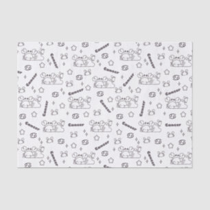 Papier Mousseline Cancer Zodiac Whispers - Motif magique monochrome