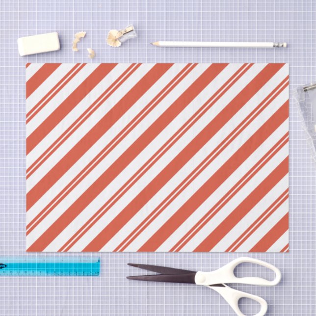 Papier Mousseline Candy Cane Chorus-Big Stripe Diagonal (Artisanat)