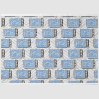 Papier Mousseline canettes bleues de sardines découpage