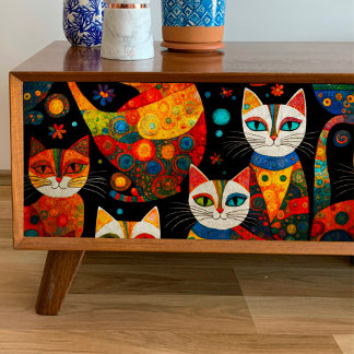 Papier Mousseline Caoutchouc à chats à lunettes